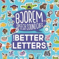 bjorem better letters & bjorem speech sound cues mini vinyl sticker pack