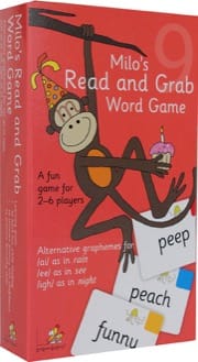 milo's read and grab word game 9, coral